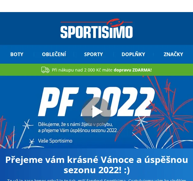 Sportisimo: Vánoce s dopravou zdarma od 2 000 Kč – prosinec 2021 | Nuslet.cz