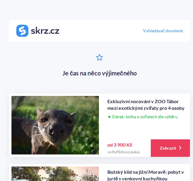 Vánoce na Skrz: noc v ZOO Tábor či Tančící dům od 2 250 Kč – červenec 2026 | Nuslet.cz