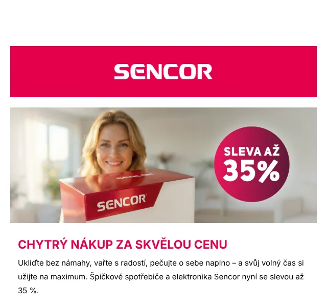 Sencor: sleva až 35 % na spotřebiče – červen 2026 | Nuslet.cz