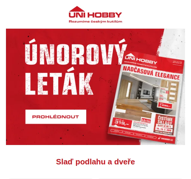 UNI HOBBY: Podlaha SPC od 349 Kč/m² – červenec 2026 | Nuslet.cz