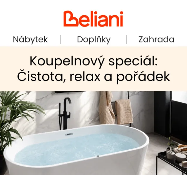 Beliani.cz: Koupelny až -34 % – červenec 2026