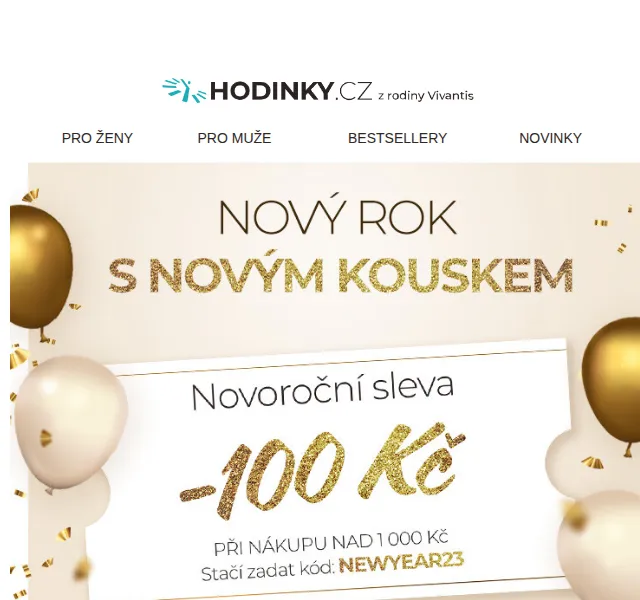 Hodinky.cz: Sleva 100 Kč na hodinky – červen 2026 | Nuslet.cz