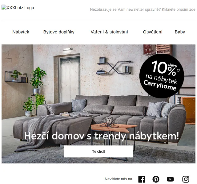 XXXLutz: Carryhome slevy až 68 % – červen 2026 | Nuslet.cz
