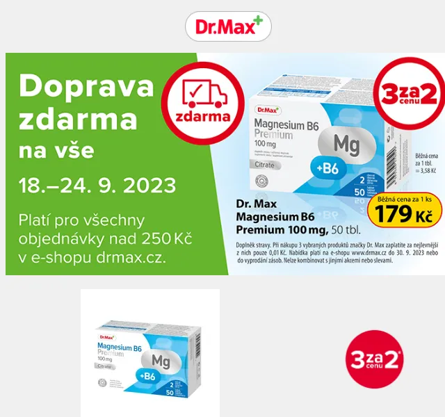 Dr.Max E-shop: Doprava zdarma a 3za2 do 30. 9. – červenec 2026 | Nuslet.cz