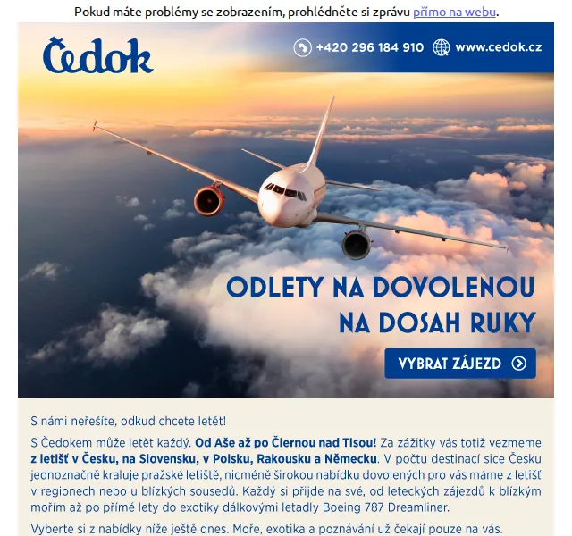 Čedok: Dovolená bez starostí s výběrem destinace – červenec 2026 | Nuslet.cz