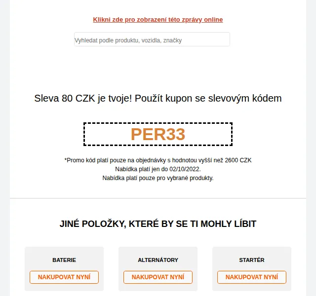 Autodoc.cz: Sleva 80 Kč nad 2600 Kč – červen 2026 | Nuslet.cz
