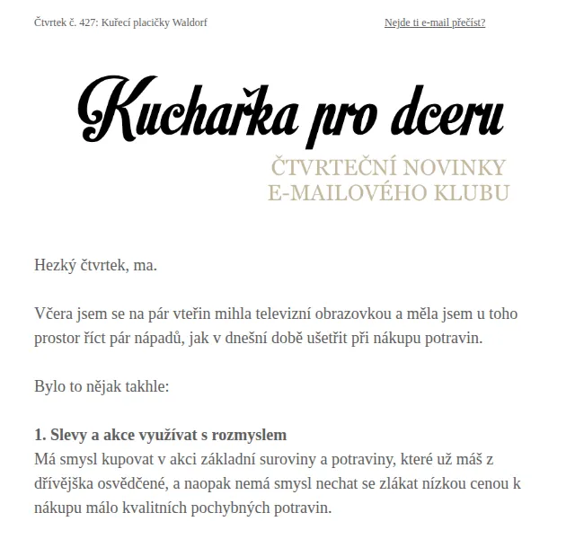 Florentýna - Kuchařka pro dceru: Tipy na úspory při nákupu – červen 2026 | Nuslet.cz