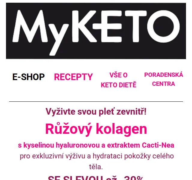 MyKETO: Růžový kolagen se slevou až -30% – červen 2026 | Nuslet.cz
