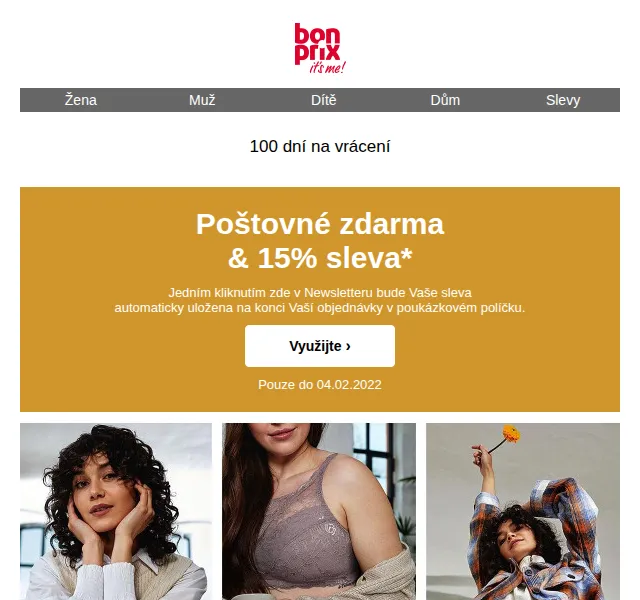 bonprix: Poštovné zdarma a 15% sleva – červen 2026 | Nuslet.cz