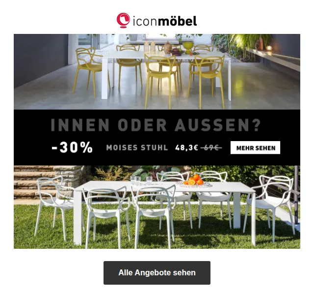 Icon Möbel: Superrabatt -30 % na Moises-Stühle – červen 2026 | Nuslet.cz