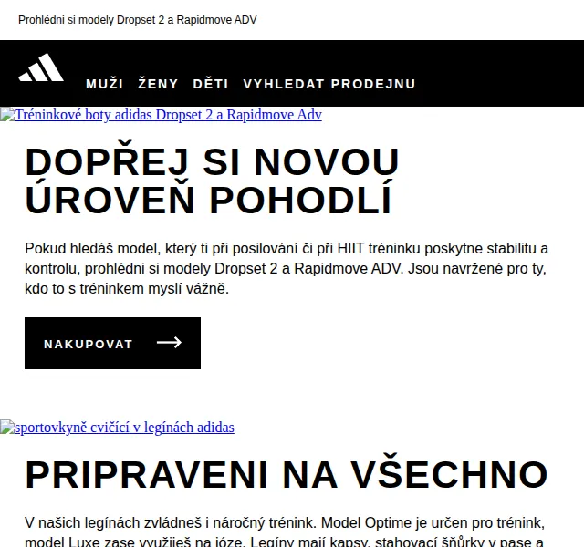 Adidas: Boty Dropset 2 a Rapidmove ADV – červenec 2026 | Nuslet.cz