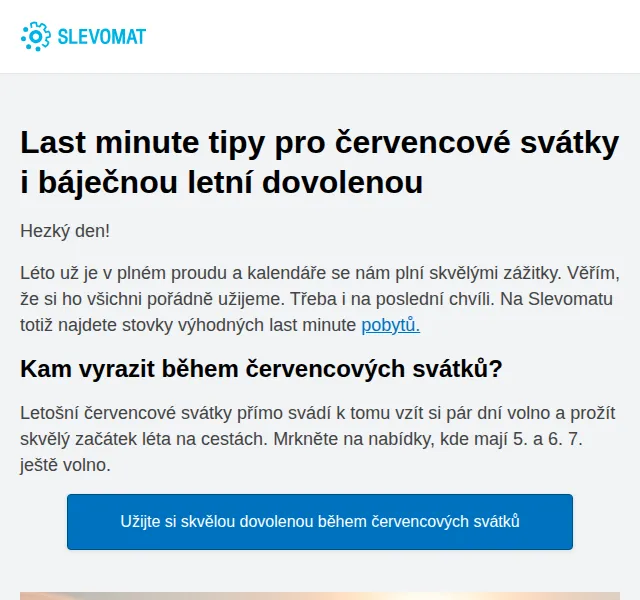Slevomat: Last minute pobyty na červenec – červen 2026 | Nuslet.cz