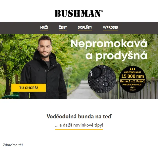BUSHMAN: Voděodolná bunda Juatan za 5 499 Kč – červen 2026 | Nuslet.cz