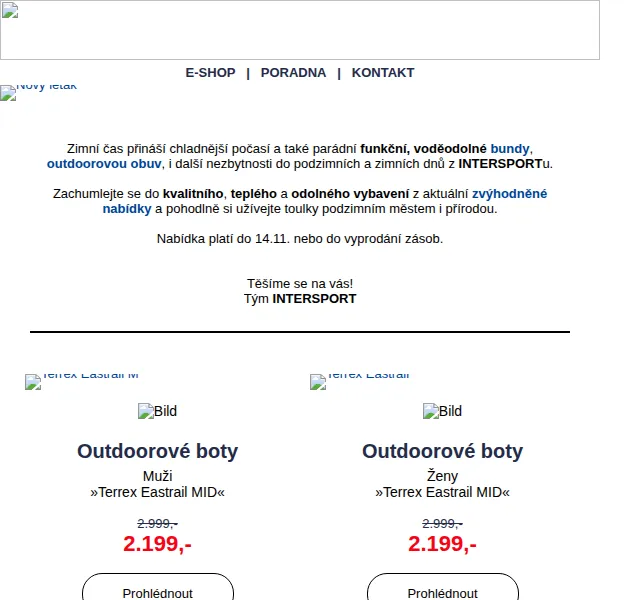 Intersport: Funkční bundy a boty do deště i do sněhu – červen 2026 | Nuslet.cz