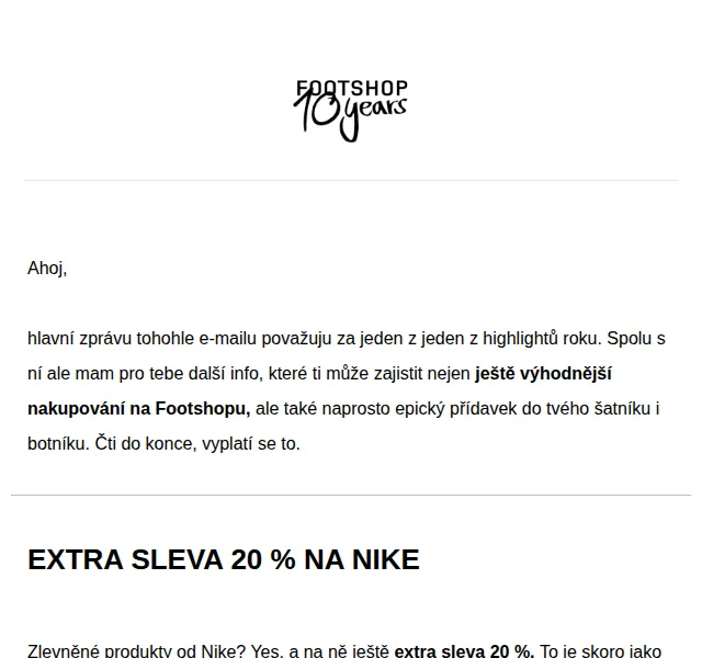 Footshop: Extra 20% sleva na zlevněné Nike – červen 2026 | Nuslet.cz