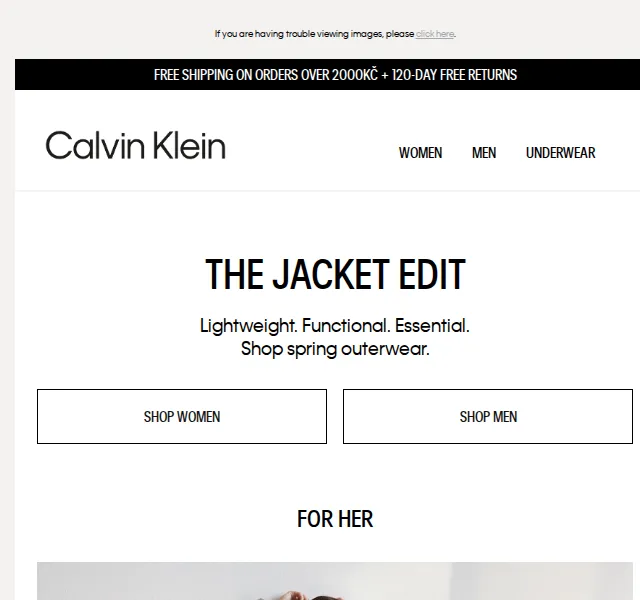 Calvin Klein: Nové jarní bundy + doprava zdarma nad 2000 Kč – červen 2026 | Nuslet.cz
