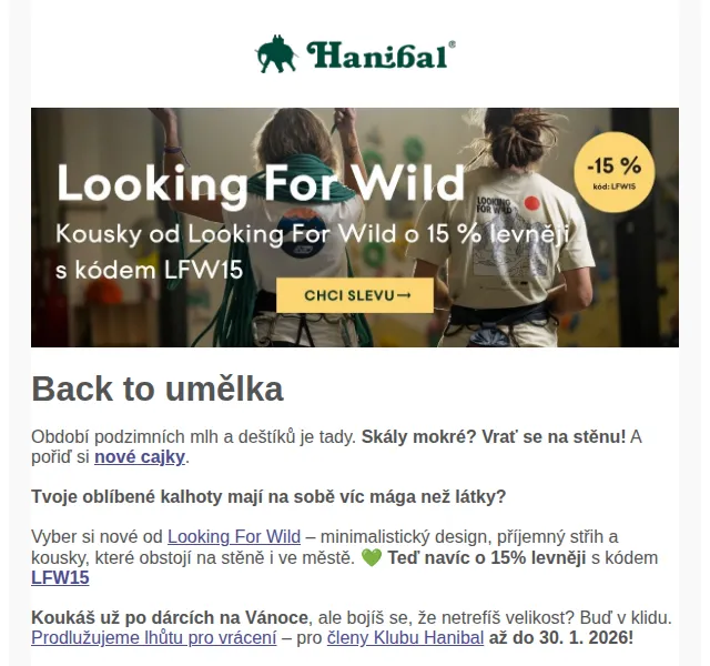 Hanibal.cz: 15% sleva na Looking For Wild – červenec 2026 | Nuslet.cz