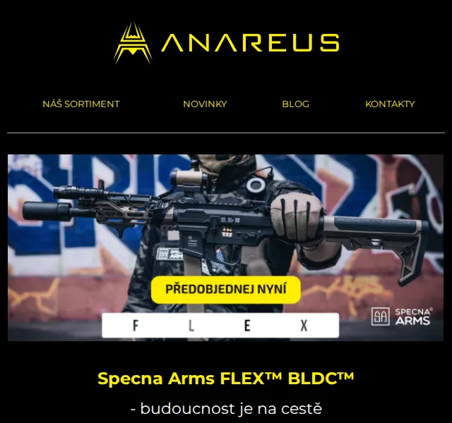 ANAREUS: Specna Arms FLEX™ BLDC™ předobjednávka – červenec 2026 | Nuslet.cz