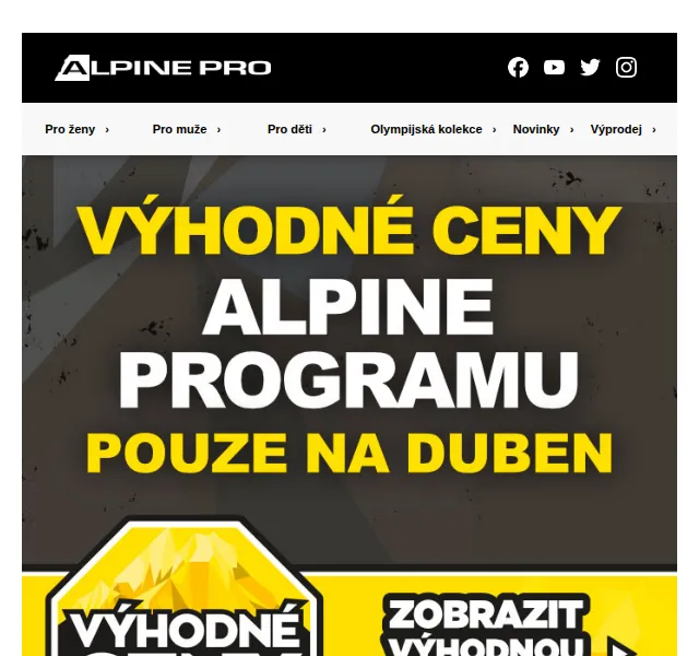 ALPINE PRO: Výhodné ceny ALPINE PROgramu – duben 2023 | Nuslet.cz
