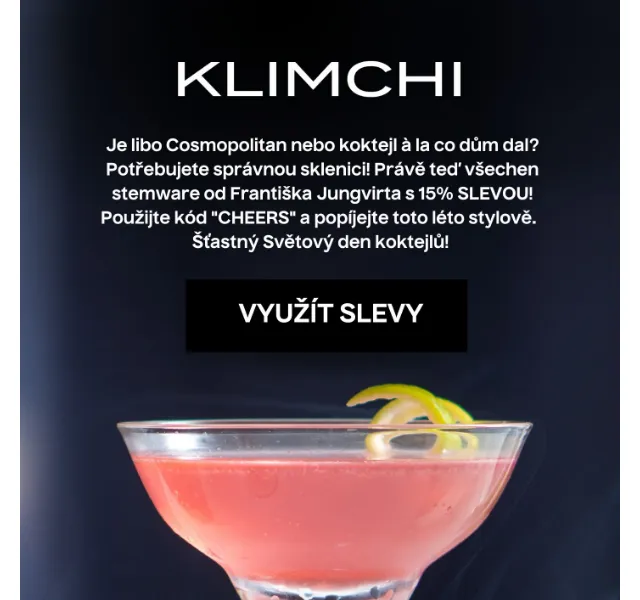 KLIMCHI: 15% sleva na Stemware – červenec 2026 | Nuslet.cz