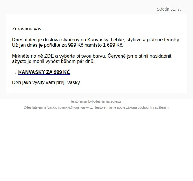 Vasky: Kanvasky tenisky za 999 Kč – červenec 2026 | Nuslet.cz
