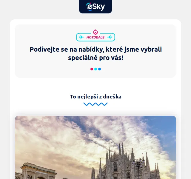 eSky.cz: Letenky do Milána od 1 044 Kč – únor 2026 | Nuslet.cz