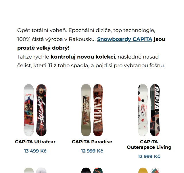 SNOWBOARD ZEZULA: CAPiTA a Union novinky – červen 2026 | Nuslet.cz