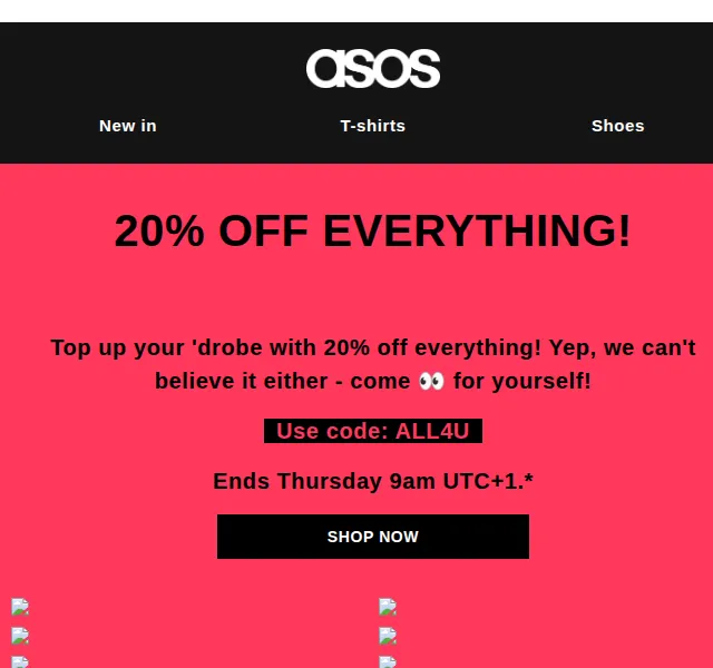 ASOS Sale: 20% na vše – červen 2026 | Nuslet.cz