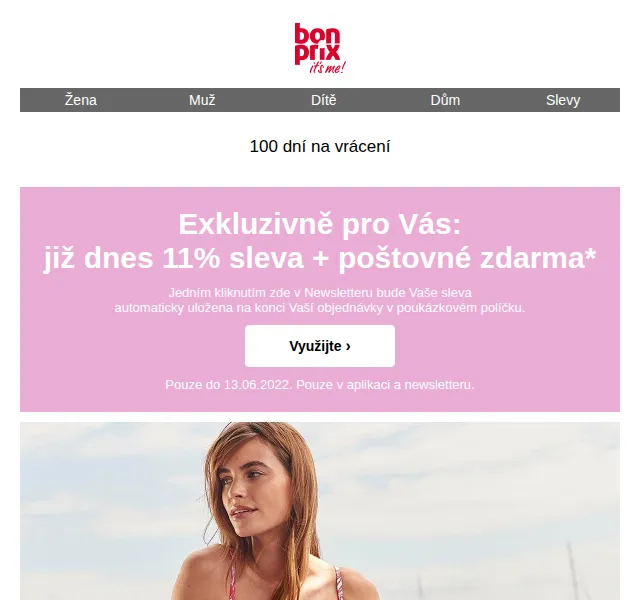 bonprix: -11 % a poštovné zdarma na letní módu – červen 2026 | Nuslet.cz