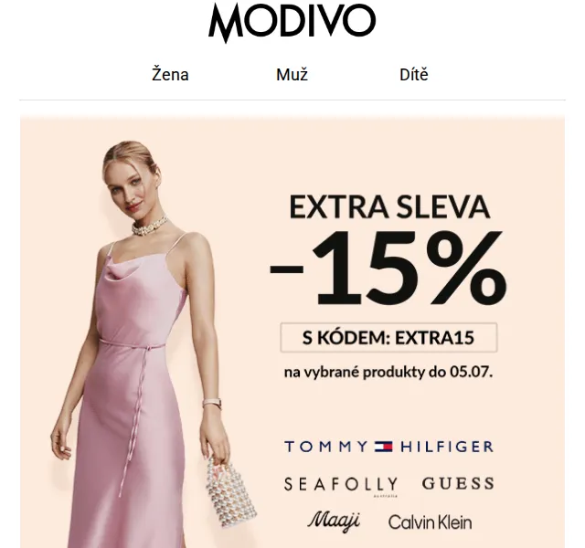 Modivo: -15 % na letní must-have – červenec 2026 | Nuslet.cz