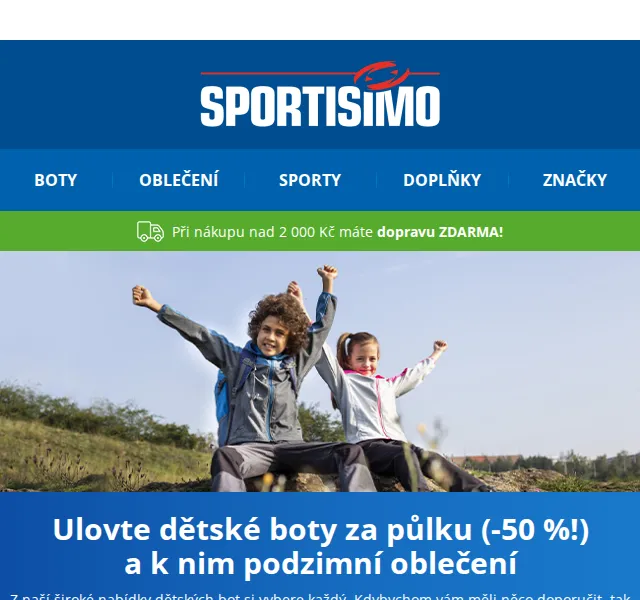 Sportisimo: –50 % na dětské boty + podzimní oblečení – říjen 2021 | Nuslet.cz