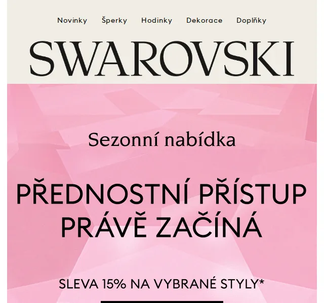 Swarovski: Sezonní sleva až 15 % – červen 2026 | Nuslet.cz