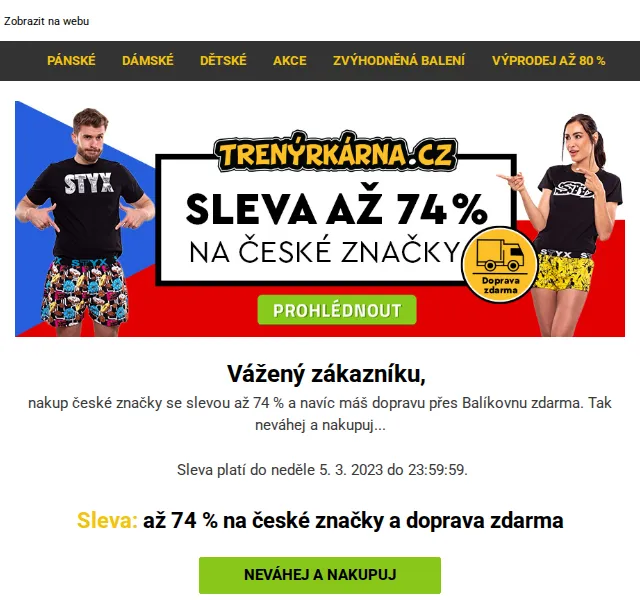Lukáš z Trenýrkárna.cz: Sleva až 74 % na české značky – červenec 2026 | Nuslet.cz