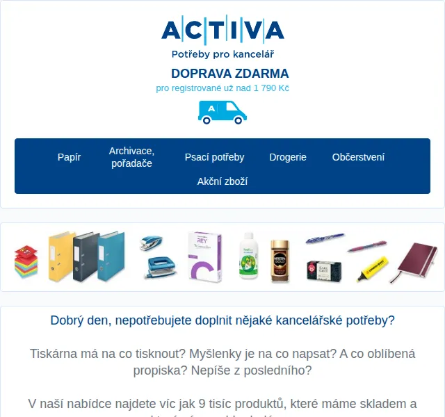 Obehod Activa: Kancelářské potřeby – červenec 2026 | Nuslet.cz
