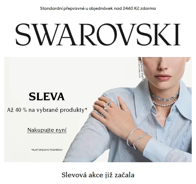 Swarovski: slevy až 40 % na šperky a hodinky – duben 2026