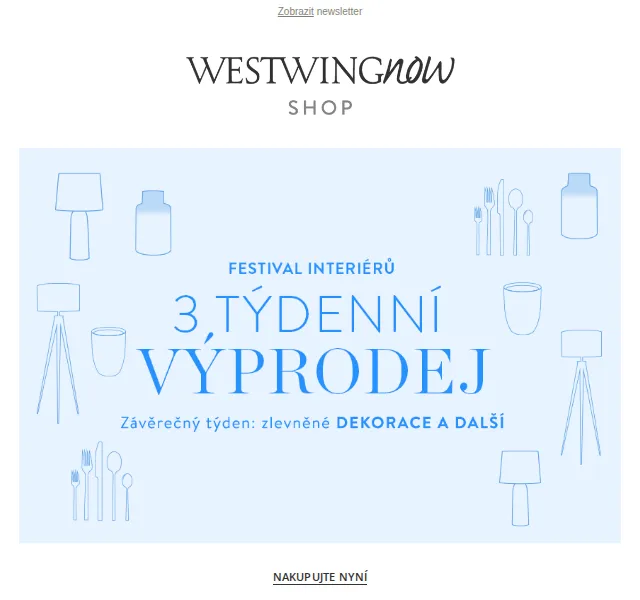 WestwingNow: Slevy na dekorace a vázy – červen 2026 | Nuslet.cz