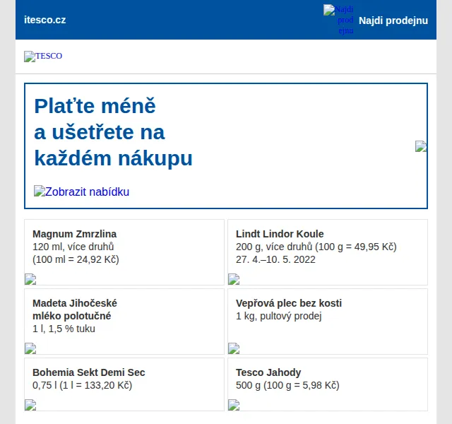 Tesco: Magnum zmrzlina a Lindt Lindor koule – květen 2022 | Nuslet.cz