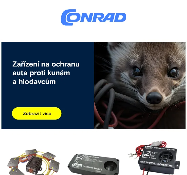 Conrad Electronic: ochrana auta proti kunám od 375 Kč – červenec 2026 | Nuslet.cz