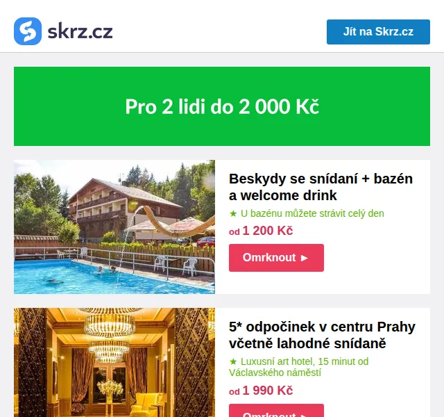 Vánoce na Skrz: 19 tipů na wellness a moře do 2 000 Kč – červenec 2026 | Nuslet.cz