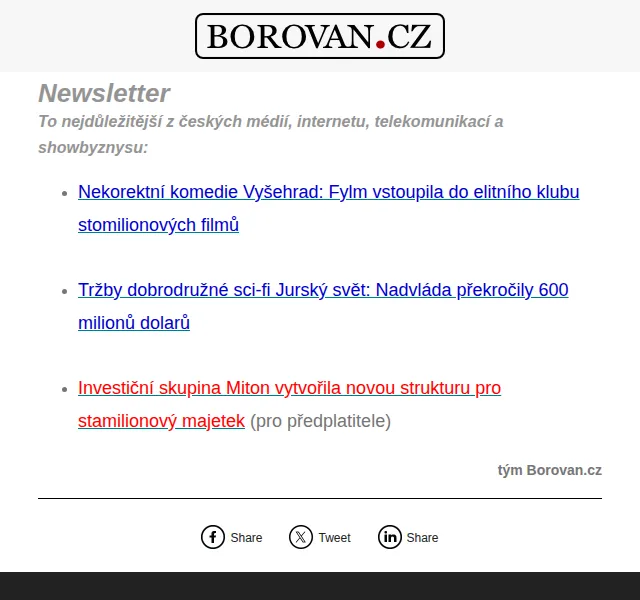 Aleš Borovan: Novinky z byznysu a filmu – červen 2026 | Nuslet.cz