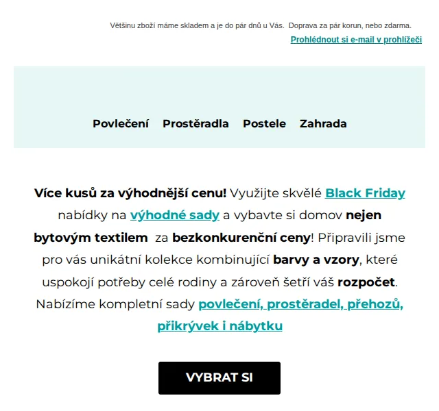 Výprodej povlečení: Black Friday sady od 105 Kč – červen 2026 | Nuslet.cz
