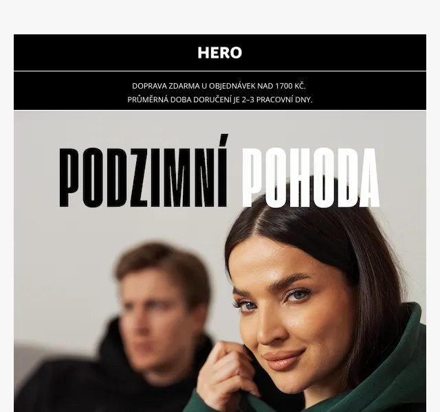 HERO: Podzimní mikiny – doprava zdarma nad 1700 Kč