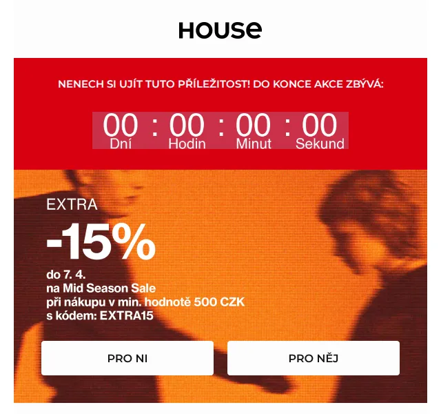 HOUSE: Sleva 15 % na bundy, mikiny, trička – červen 2026 | Nuslet.cz