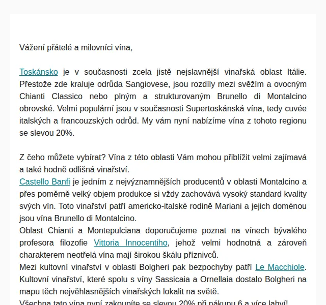 Premier Wines & Spirits | Toskánská vína se slevou 20 % – červen 2026 | Nuslet.cz