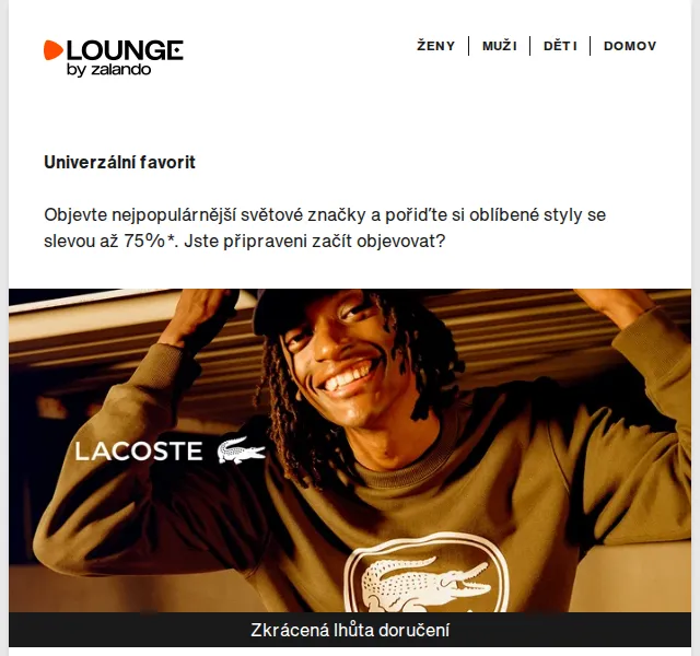 Lounge by Zalando: Lacoste sleva až 75 % – červenec 2026 | Nuslet.cz