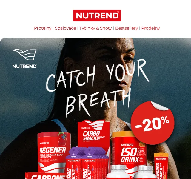 Nutrend: sleva 20 % na endurance produkty – srpen 2026