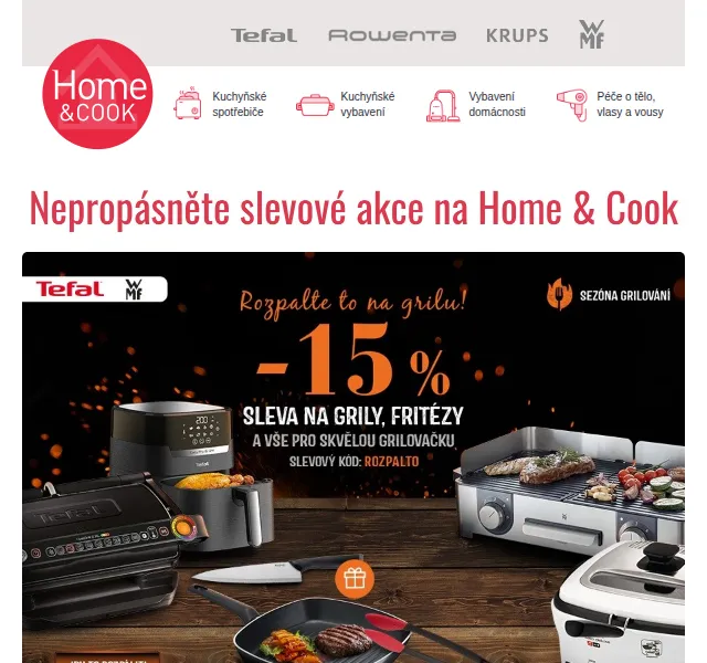 Home & Cook: Sleva až 20 % na kuchyň a domácnost – červen 2026 | Nuslet.cz