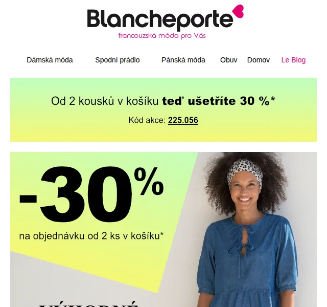 Blancheporte: -30 % od 2 ks – červen 2026 | Nuslet.cz