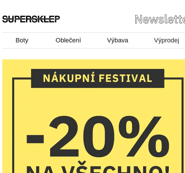 SUPERSKLEP Tým: -20 % na vše – červen 2026 | Nuslet.cz
