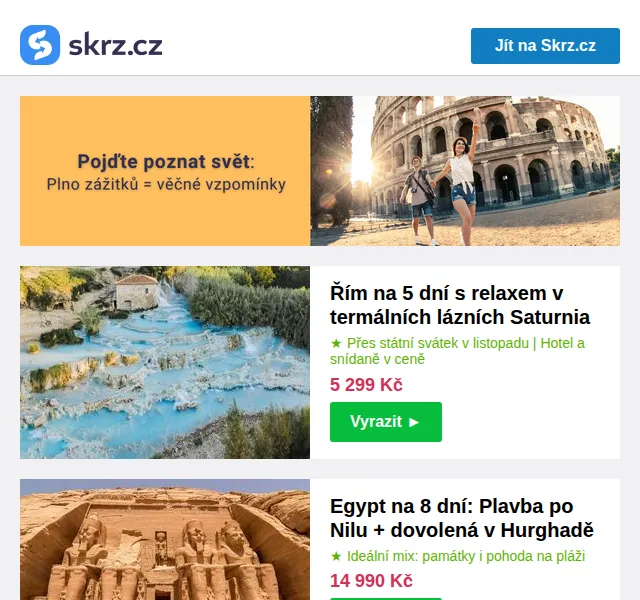 Skrz.cz: Zájezdy od 459 Kč – červen 2026 | Nuslet.cz